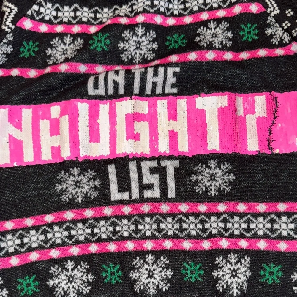 Well Worn Black and Pink Festive Sweater